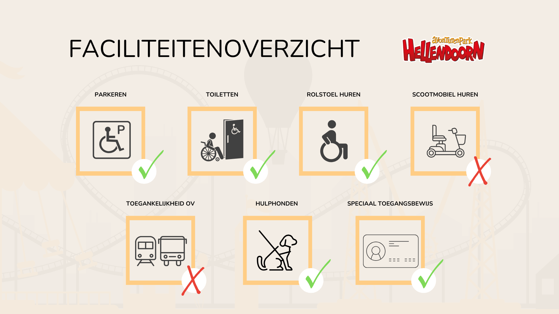 Faciliteitenoverzicht Avonturenpark Hellendoorn