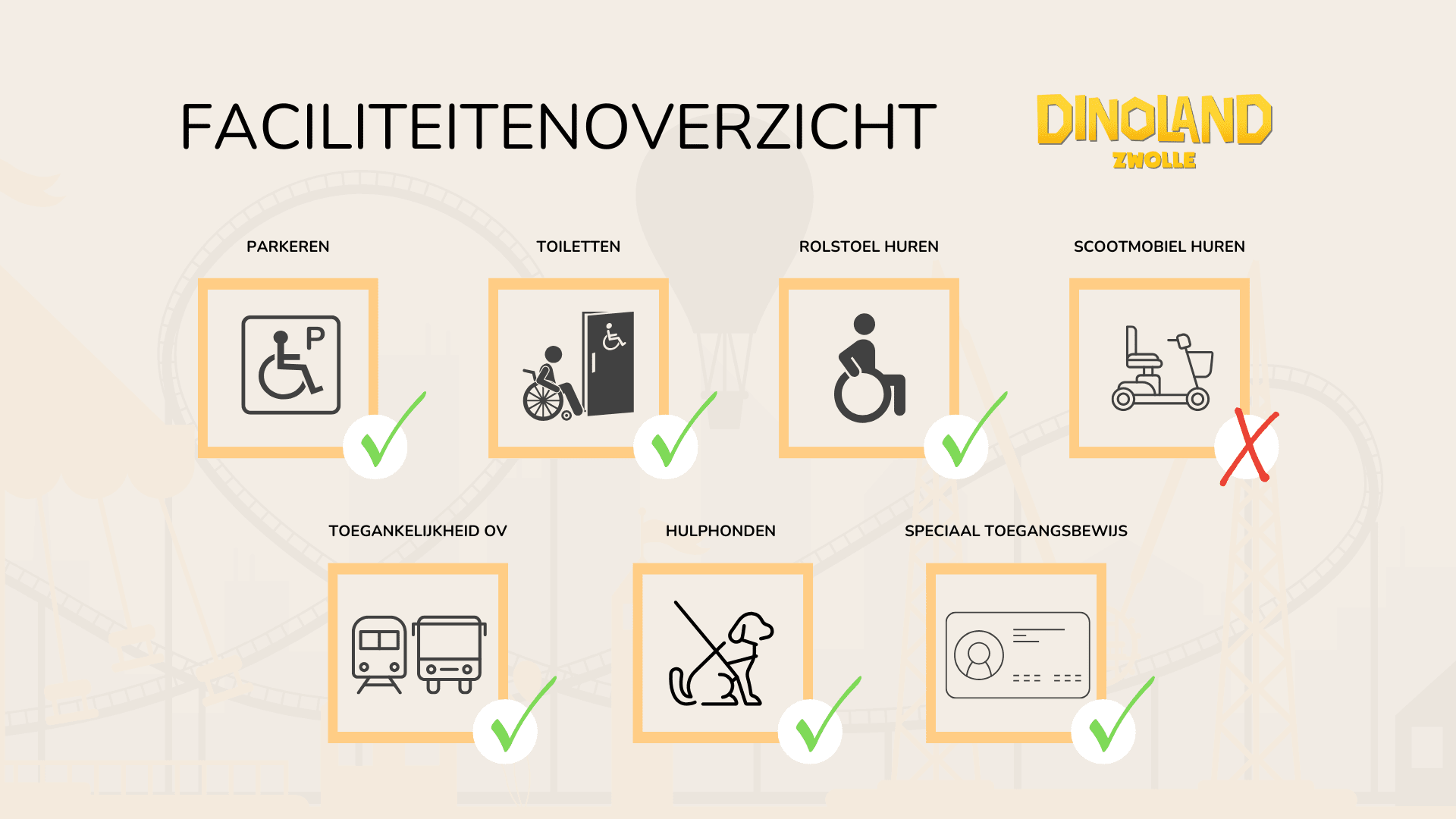 Faciliteitenoverzicht Dinoland