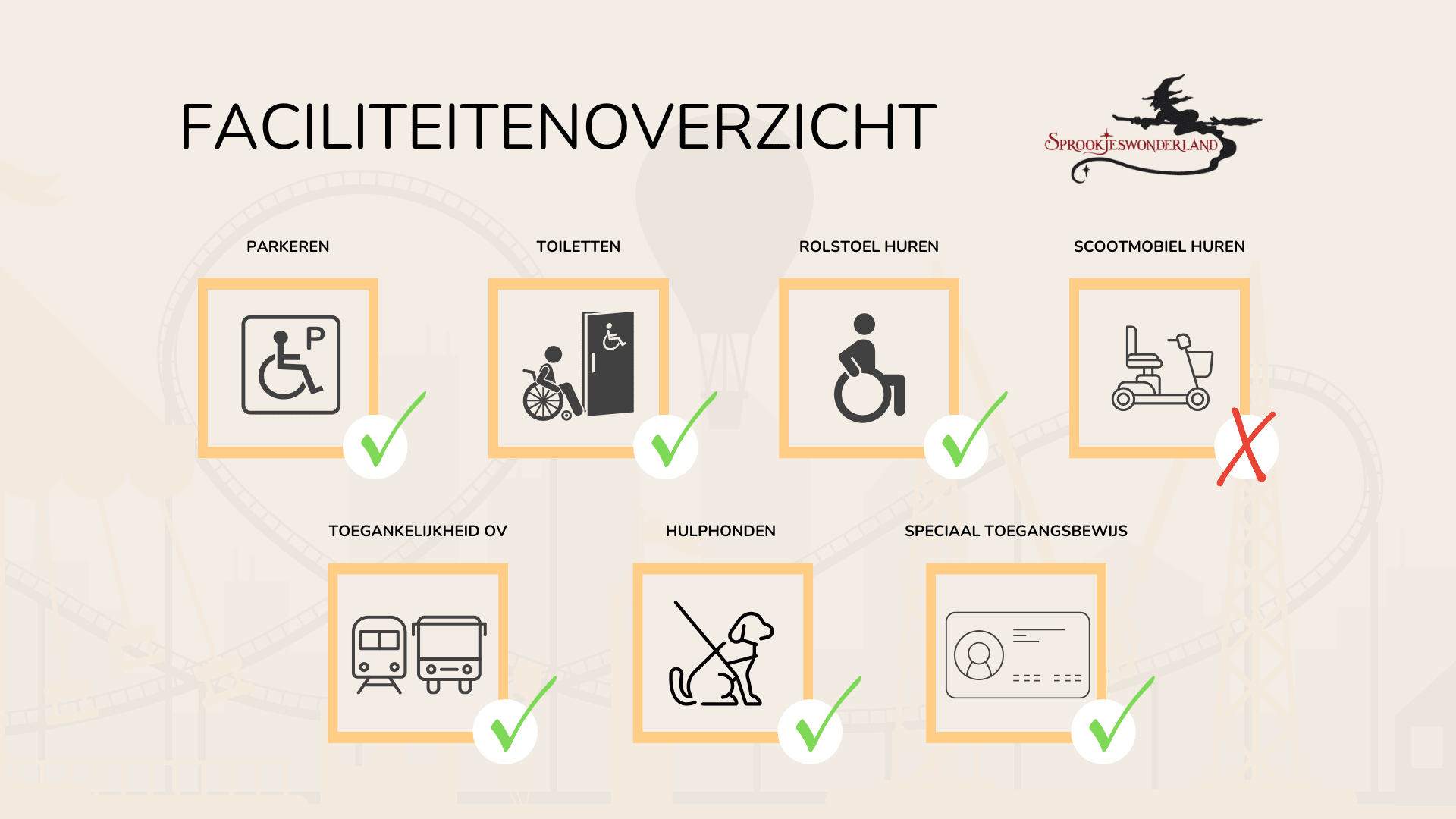 Faciliteitenoverzicht Sprookjeswonderland