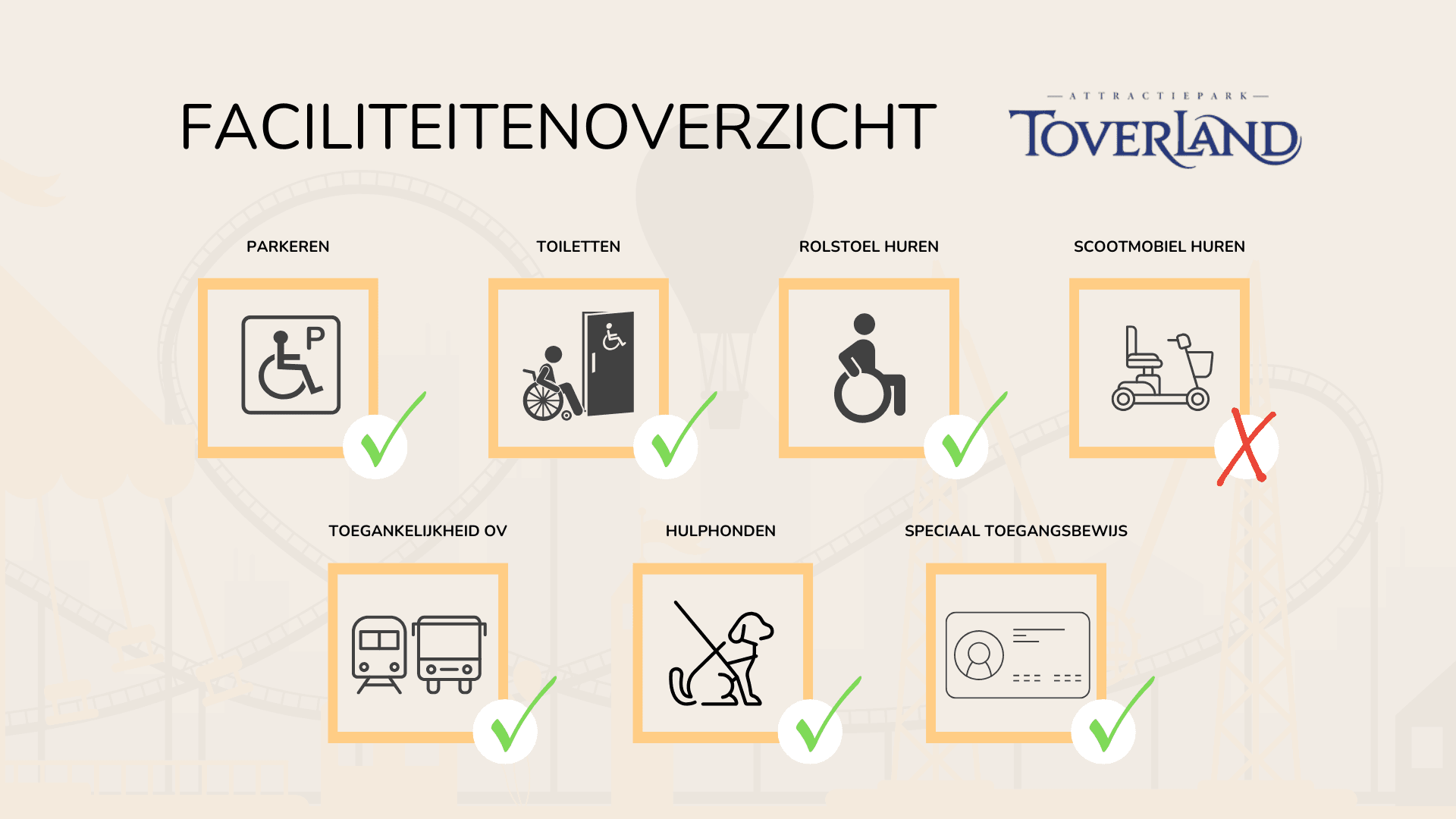 Faciliteitenoverzicht Toverland