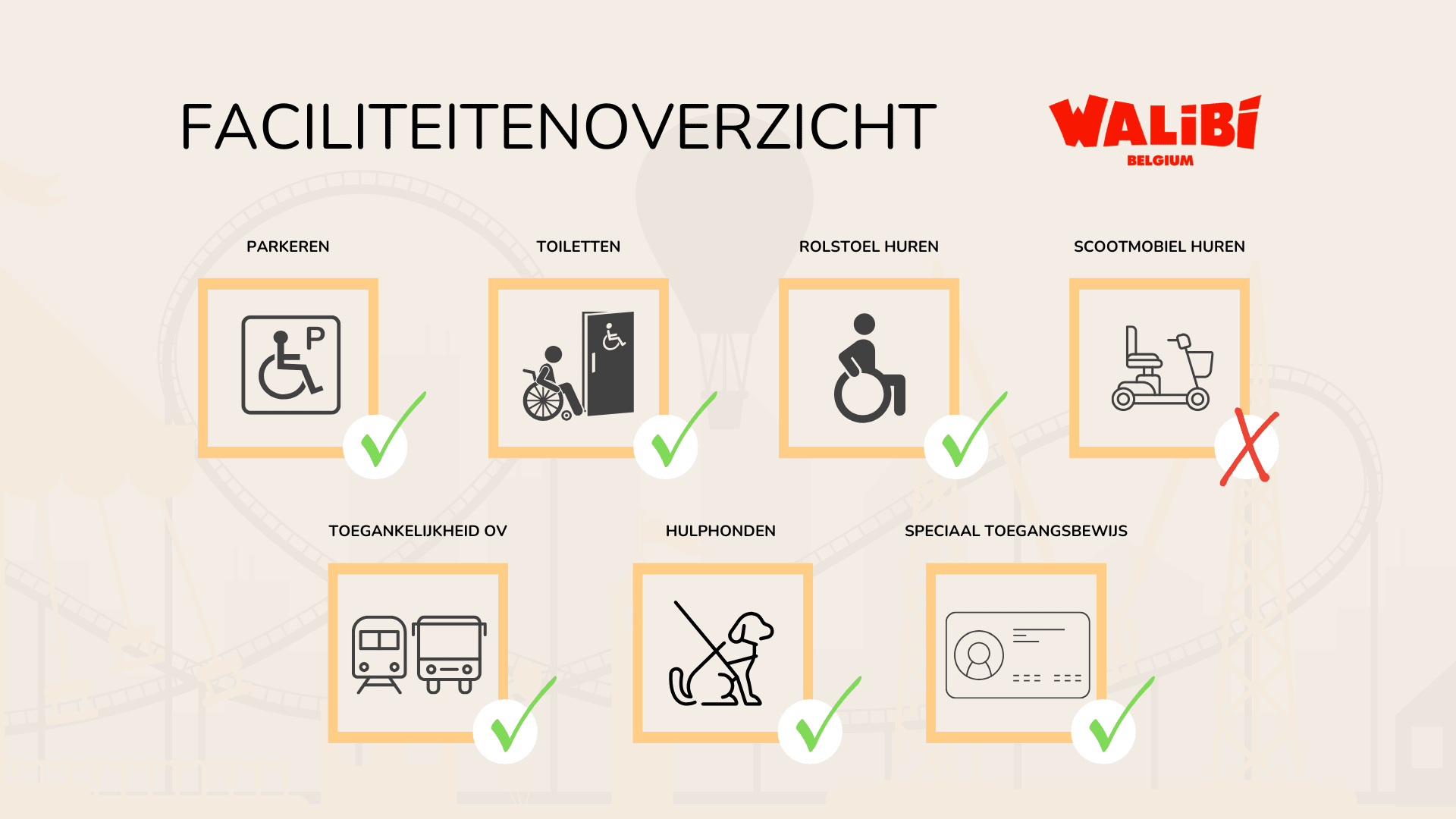 Faciliteitenoverzicht Walibi Belgium