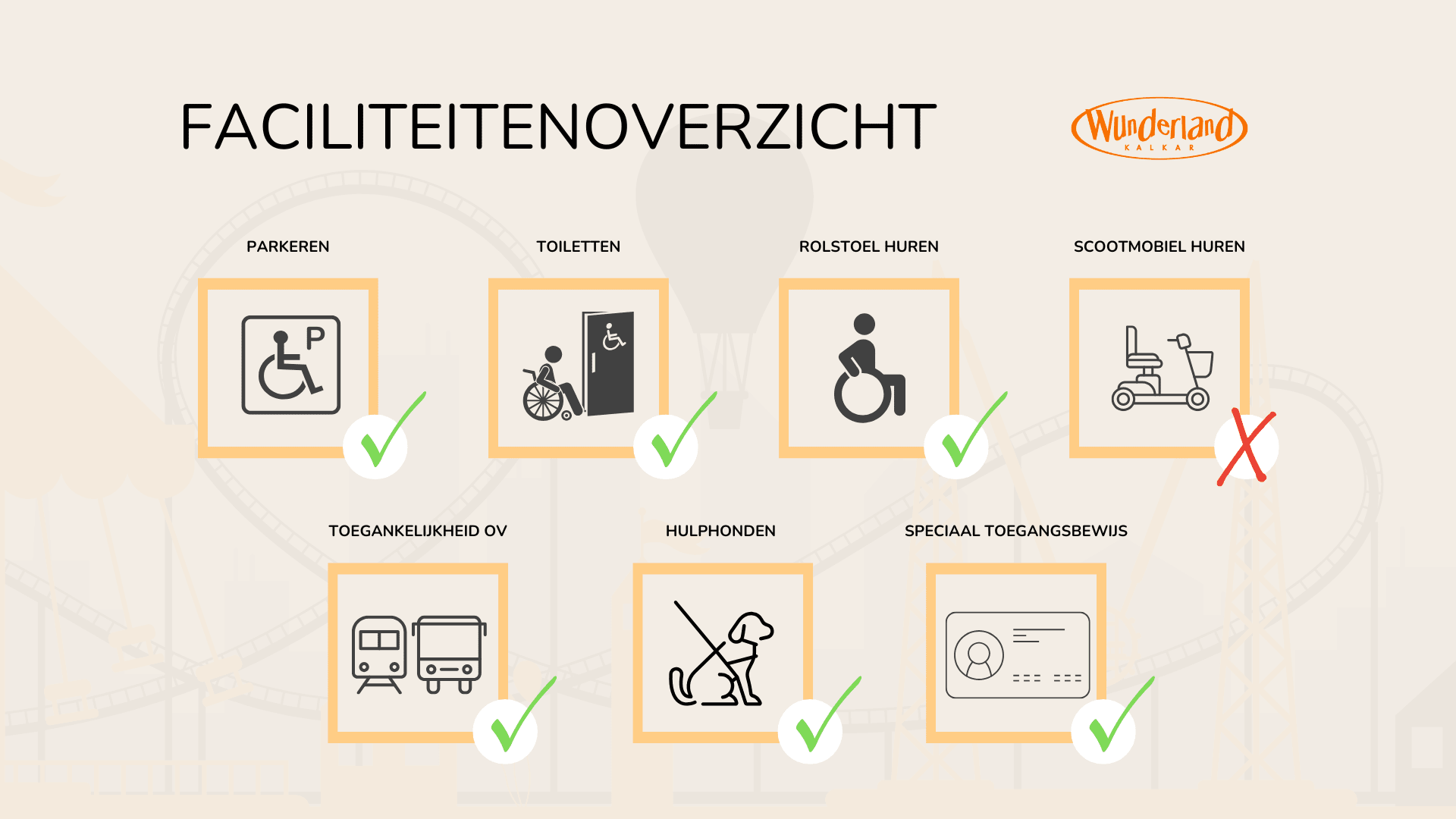 Faciliteitenoverzicht Wunderland Kalkar