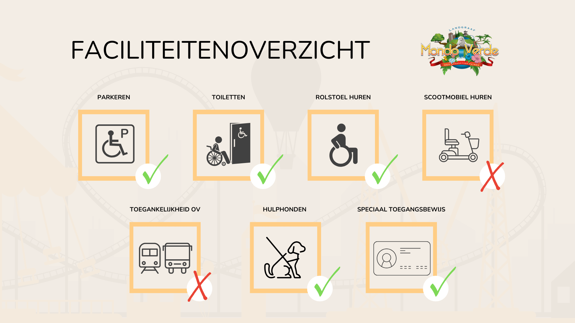 Faciliteitenoverzicht Mondo Verde